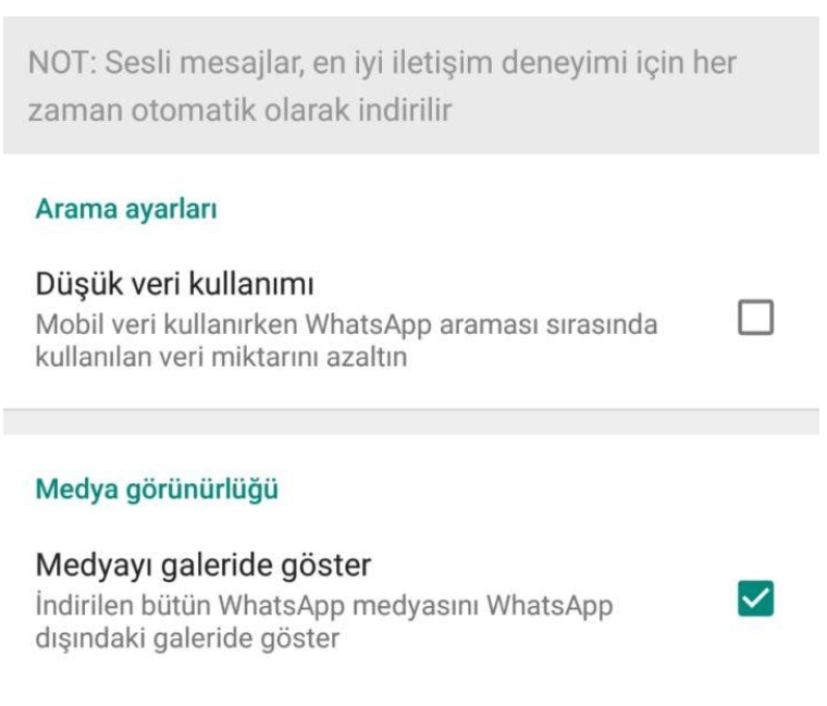 WhatsApp Resim ve Videoları Galeride